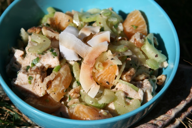 Turkey salad with celery and clementines